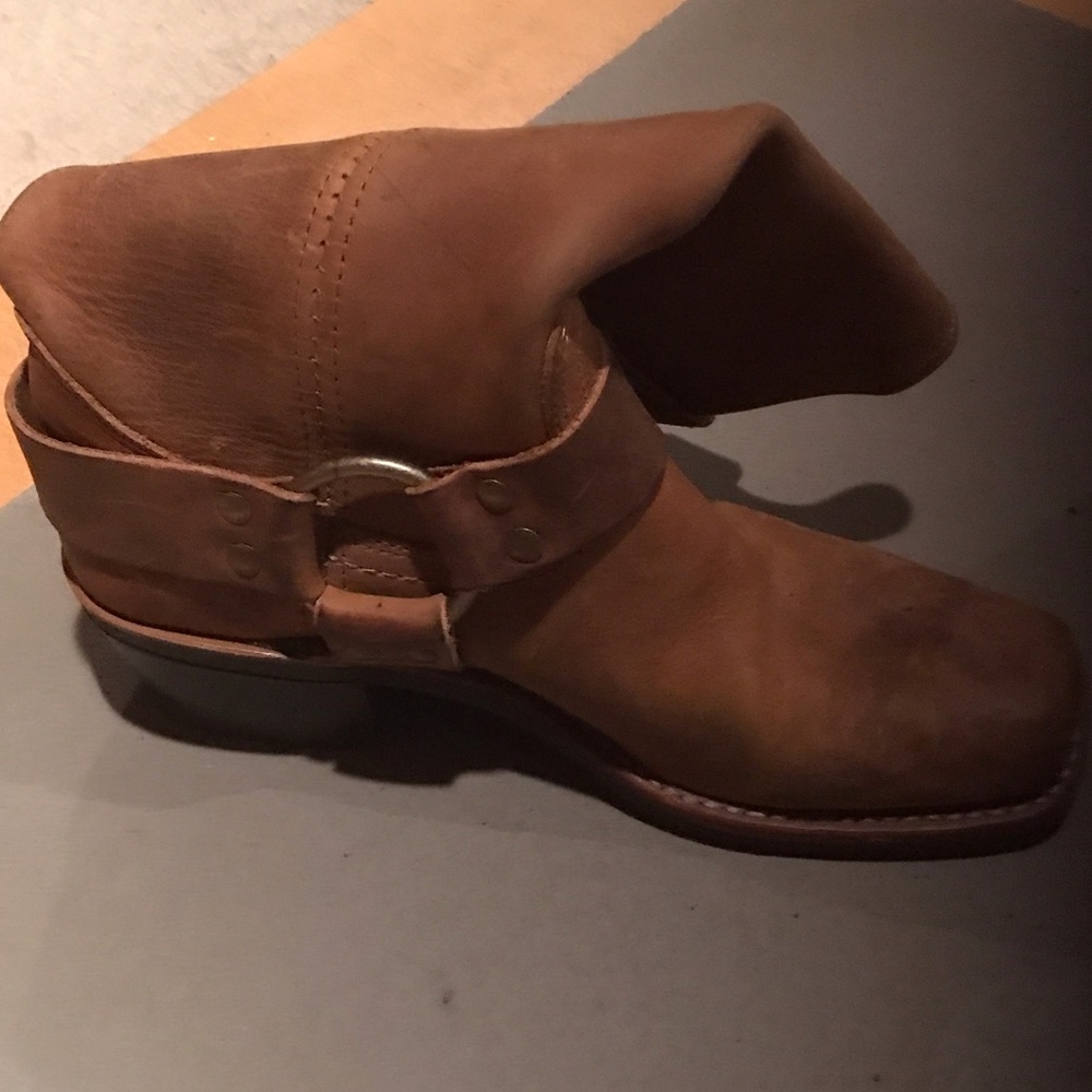 Frye Brown Leather Harness Ankle Booties - Picture 2 of 12